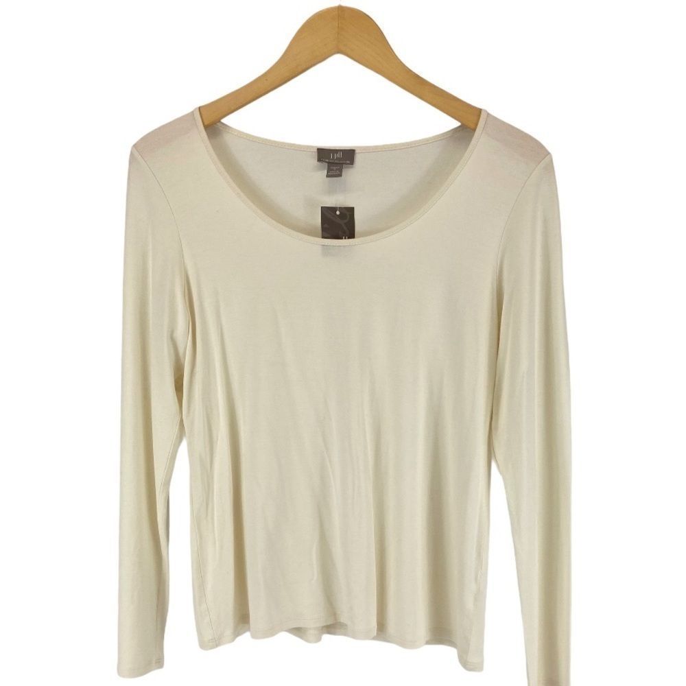 J. Jill Wearever Coll ivory long sleeve top NWT -S